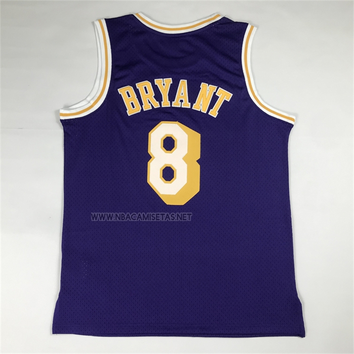 Camiseta Los Angeles Lakers Kobe Bryant NO 8 Autentico 1996-97 Violeta